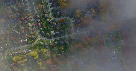 Majestic Fall Landscape from Above - Dramatic Aerial Footage (V) Stock Footage