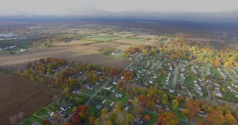 Majestic Fall Landscape from Above - Dramatic Aerial Footage (IV) Vídeo Stock 82410226