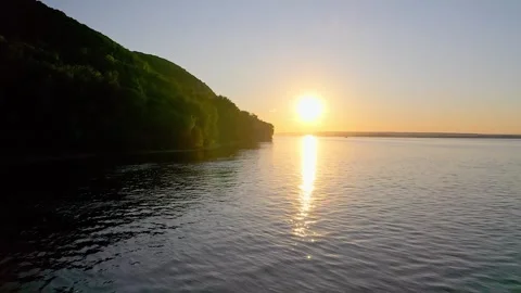 Majestic Fleet: Boats Gliding on the Volga River Stock Footage 280673553
