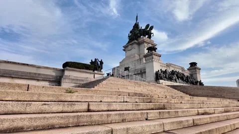Majestic Low-Angle View of the Independence Monument in Sao Paulo Stock Footage 334951423