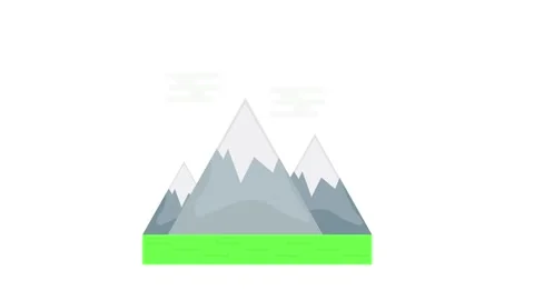 A majestic mountain featuring a red flag at its summit, symbolizing achieve.. 스톡 동영상 332389178