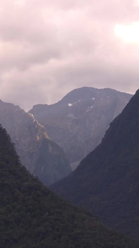 Majestic mountain landscape with clouds. Stock Footage 312517352