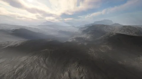 Majestic mountain range beneath dramatic clouds Stock Illustration