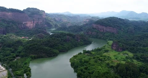 Majestic Mountain Range Red Rock Formation Aerial Landscape View Stock Footage 341856464