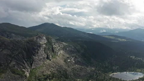 A Majestic Mountain Range Reflected in a Serene Alpine Lake Stock Footage 257182001