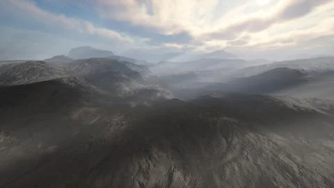 Majestic mountain range under a dramatic cloudy sky Stock Illustration