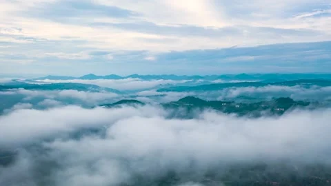 Majestic Mountain Ranges With Rolling Clouds 4K Timelapse Stock Footage 341862732