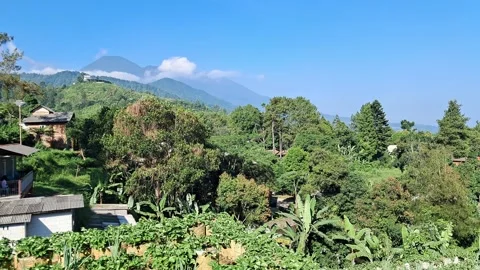 Majestic Mountain Valley View Under Clear Blue Horizon Stock Footage 339621820