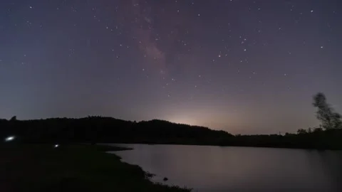 Majestic Outdoor Starry Sky and Milky Way Time-lapse Stock Footage 326705853
