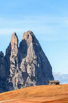 Majestic Punta Euringer mountain. Seiser Alm plateau. South Tyrol, Italy (Ver Stock Photos