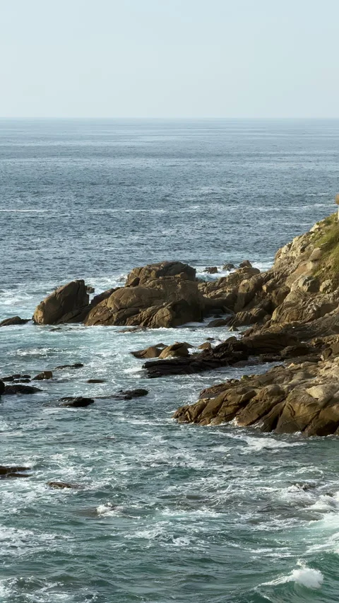 Majestic Shores: The Rhythm of the Waves Stock Footage 266560853