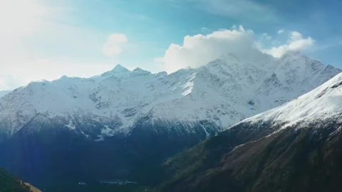 Majestic Snow Capped Caucasus Mountains in Russia Stock Footage 320856472