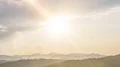 Majestic sunlit sky, divine sunshine falling upon mountains, bringing happiness HD Footage