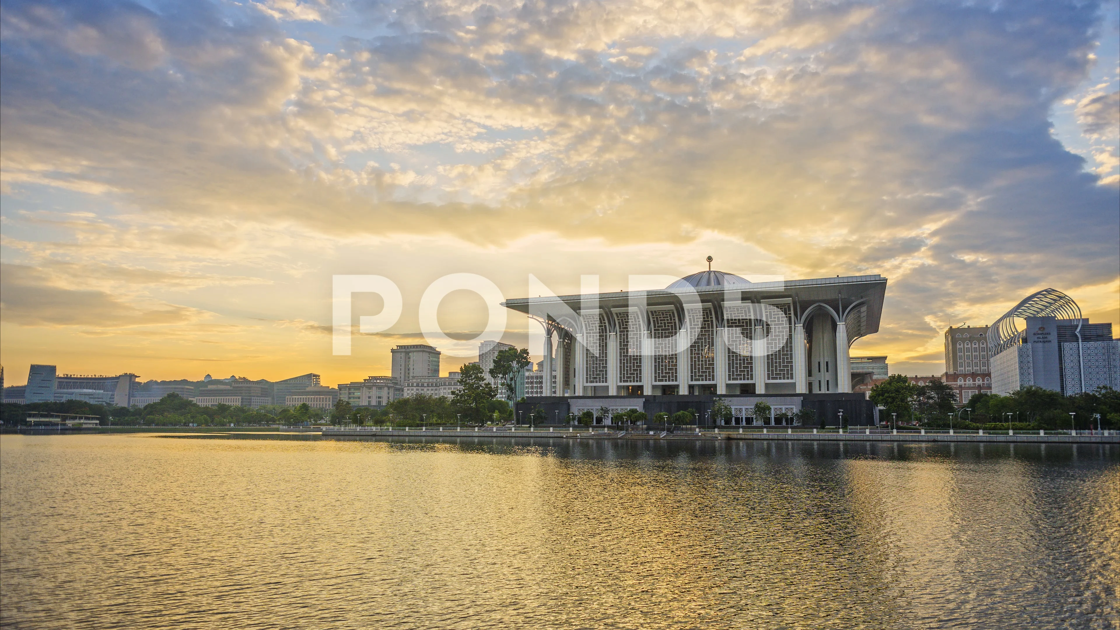 Majestic Sunrise Over Masjid Sultan Miza Stock Video Pond5