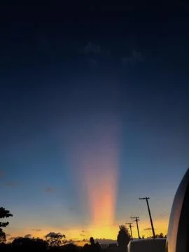 Majestic sunset with rays. Stock Photos