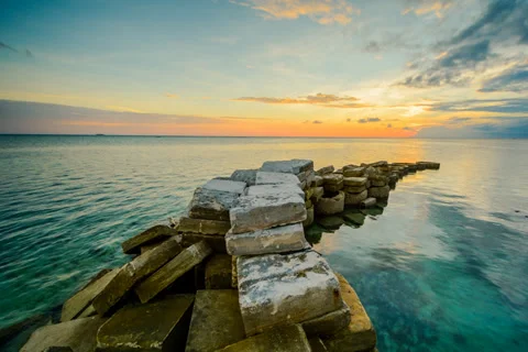 Majestic sunset timelapse with dramatic cloud over the sea Stock Footage 36116246