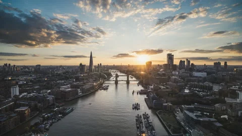Majestic Tower Bridge, Sun Rays, London UK, United Kingdom Stock-Footage 150370330