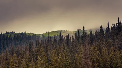 Majestic view of gloomy hills. Stock Footage