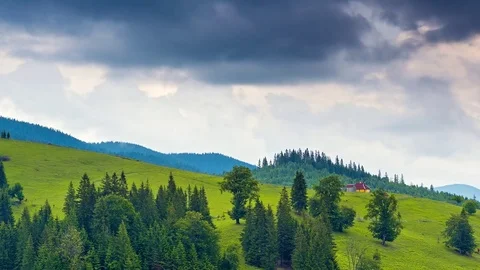 Majestic view of gloomy hills. Stock Footage