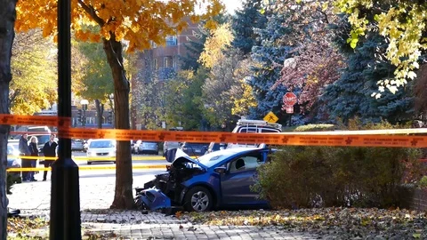 Major car crash during day Stock Footage 102237041