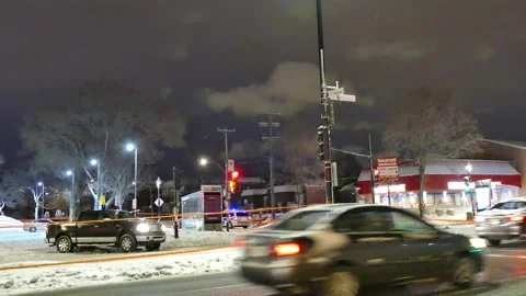 Major collision on snowy road Stock Footage 133273639