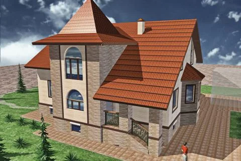 Major cottage Stock-Illustration