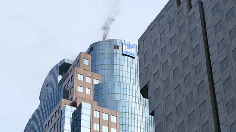 Major fire in a skyscraper Stock Footage 95734915