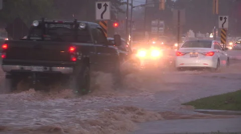 Major flooding property damage after thunderstorm hit Burlington in August 2014 Stock Footage 40666944