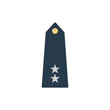 Major general rank insignia isolate officer stripe Stock Illustration