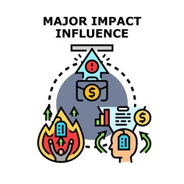Major impact influence affecting business strategy and crisis management Ilustração Stock