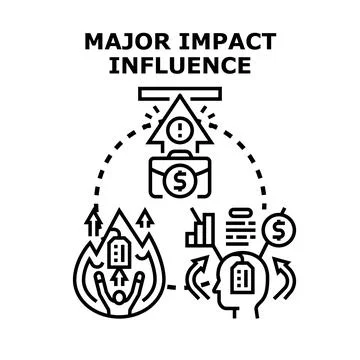 Major impact influence affecting business strategy and crisis management Stock-Illustration