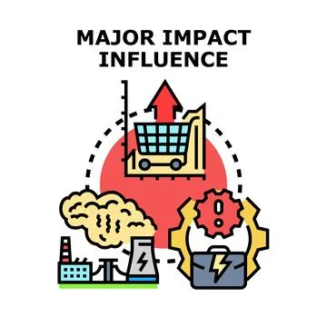 Major impact influence effect changing market environment Stock Illustration