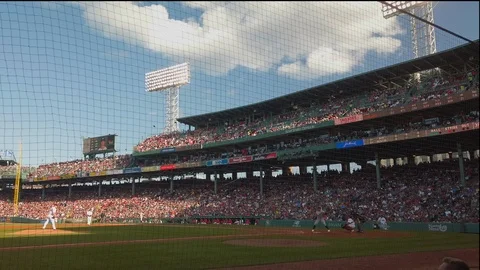 A major league baseball game in progress. Yankees vs. Red Sox. Shot in 4k Stock Footage