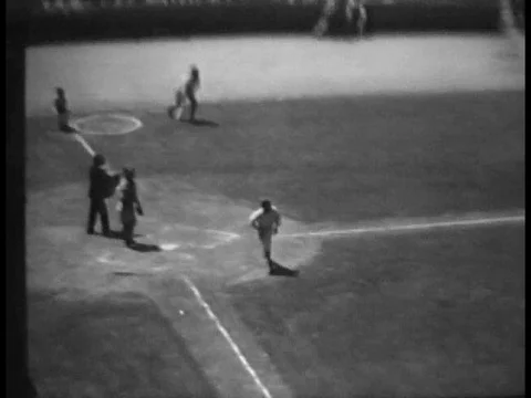 Major League Baseball player Babe Ruth hits a home run in Chicago, Illinois, in Stock Footage 79462927
