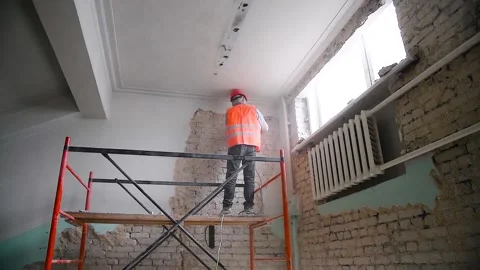 Major renovation of the premises. Stockbeeldmateriaal 238469312