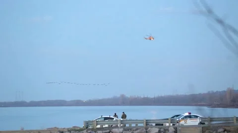 Major research operation on the river with the Search And Rescue team (SAR) Stock Footage 49693025