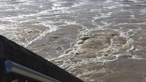 Major river flooding during record warm temperatures in Ontario Canada Video stock 150242602