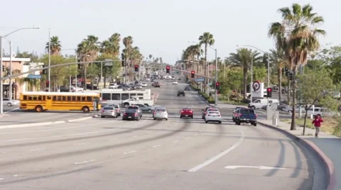 Major Streets Intersection in California Stock-Footage 50376647