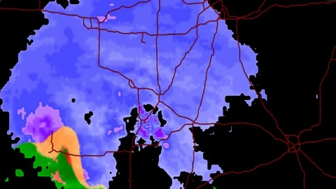 Major winter snow storm visible on weather radar screen Stock Footage 101411146