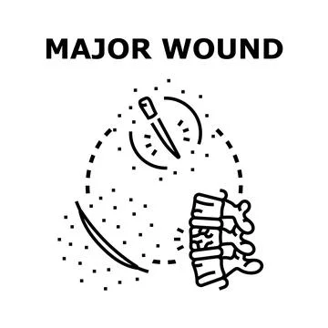 Major wound concept with surgical intervention and spinal injury Stock Illustration