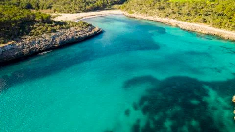 Majorca beach top view Stock Photos