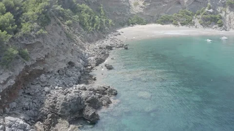 Majorca beautiful view of the Es Coll Baix beach, Spain Stock Footage 142878054