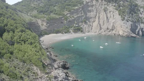 Majorca beautiful view of the Es Coll Baix beach, Spain Stock Footage 142878099
