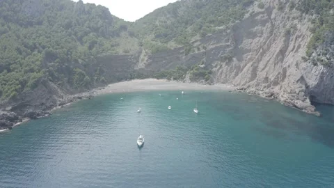 Majorca beautiful view of the Es Coll Baix beach, Spain Stock Footage 142878111