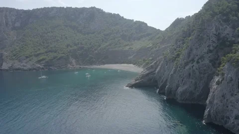 Majorca beautiful view of the Es Coll Baix beach, Spain Stock Footage 142878135