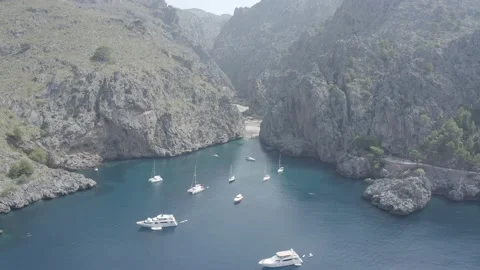 Majorca beautiful view of the Es Coll Baix beach, Spain Stock-Footage 142878261