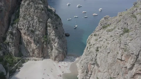 Majorca beautiful view of the Es Coll Baix beach, Spain Stock Footage 142878328