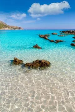 Majorca Cala Agulla beach in Capdepera Mallorca Stock Photos