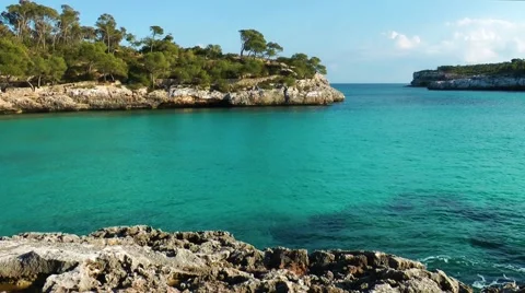 Majorca, Cala Mondrago Stock Footage 61034064