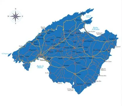 Majorca map Stock Illustration